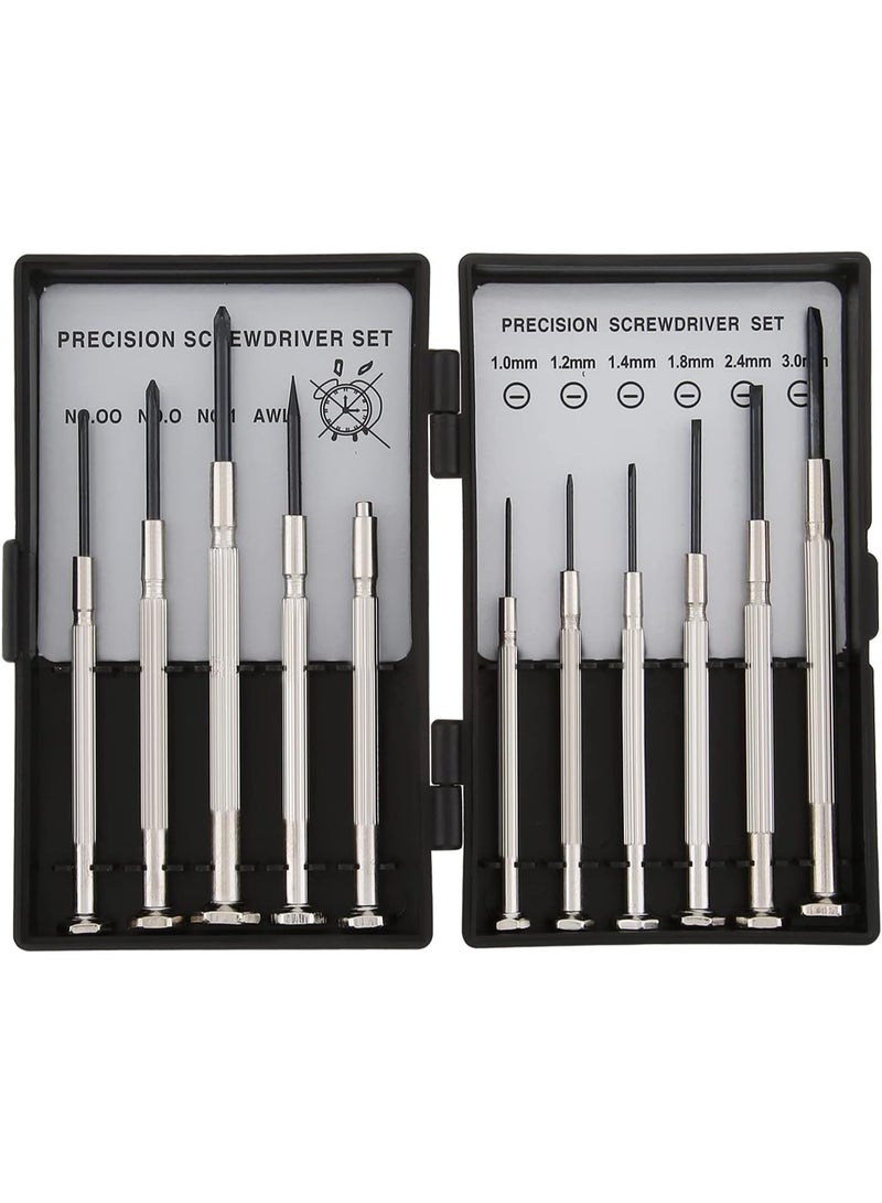 11-Piece Mini Precision Screwdriver Set, Small Flathead and Phillips Screwdriver Kit with Magnetic Pick-up Tool, Professional Repair Tool Set for Watches, Eyeglasses, Phones, Jewelry, and Electronics - Image 1